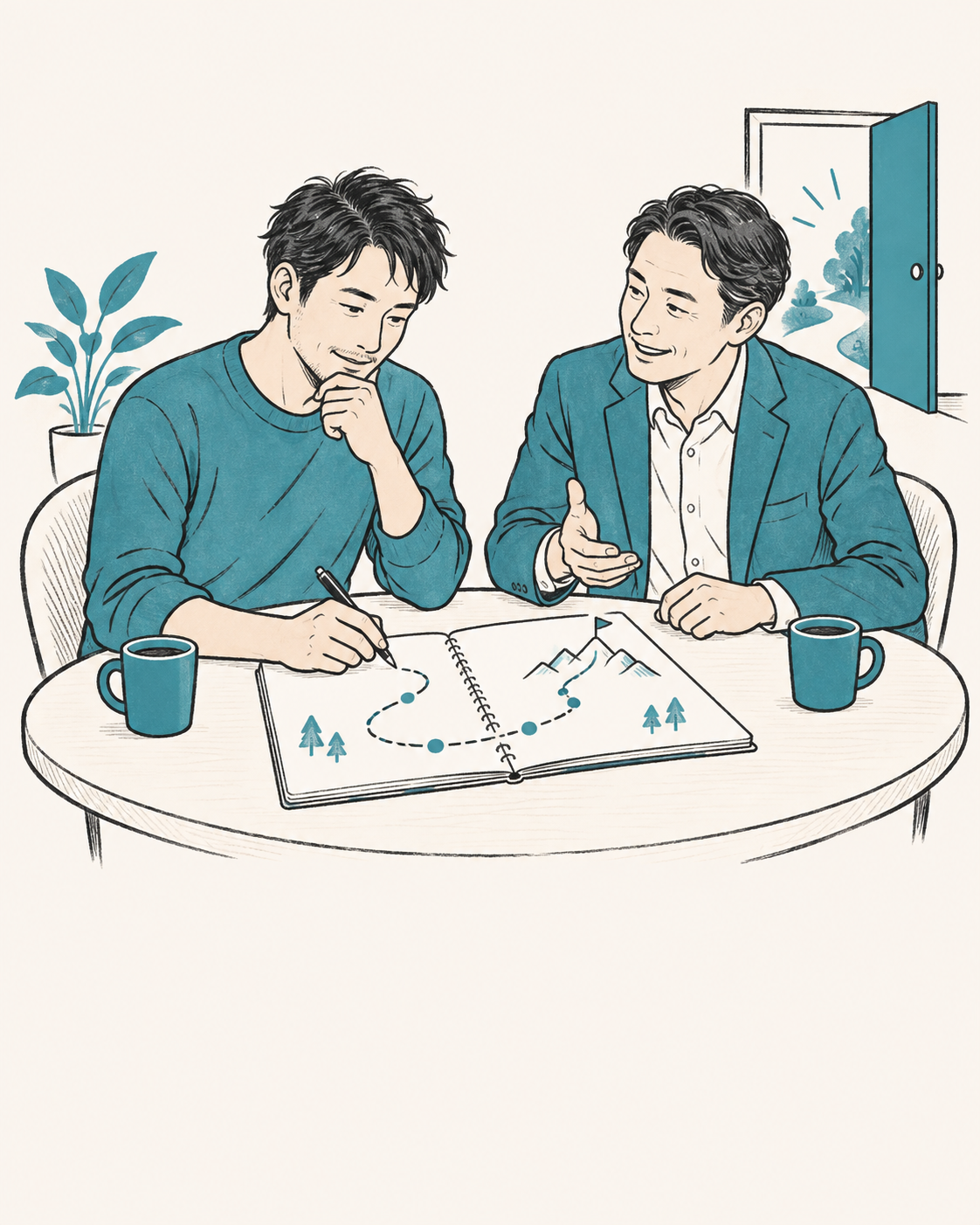 対話を通じて、恋愛の現在地と次の一手を整理する二人